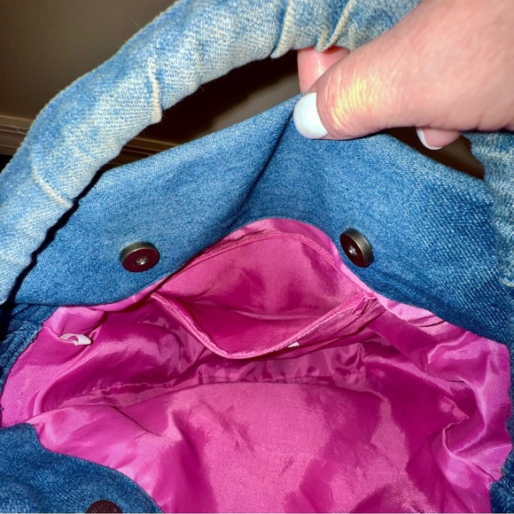 Y2K Vintage Xhilaration Target Denim Floral Patch Shoulder Bag - Picture 9 of 10